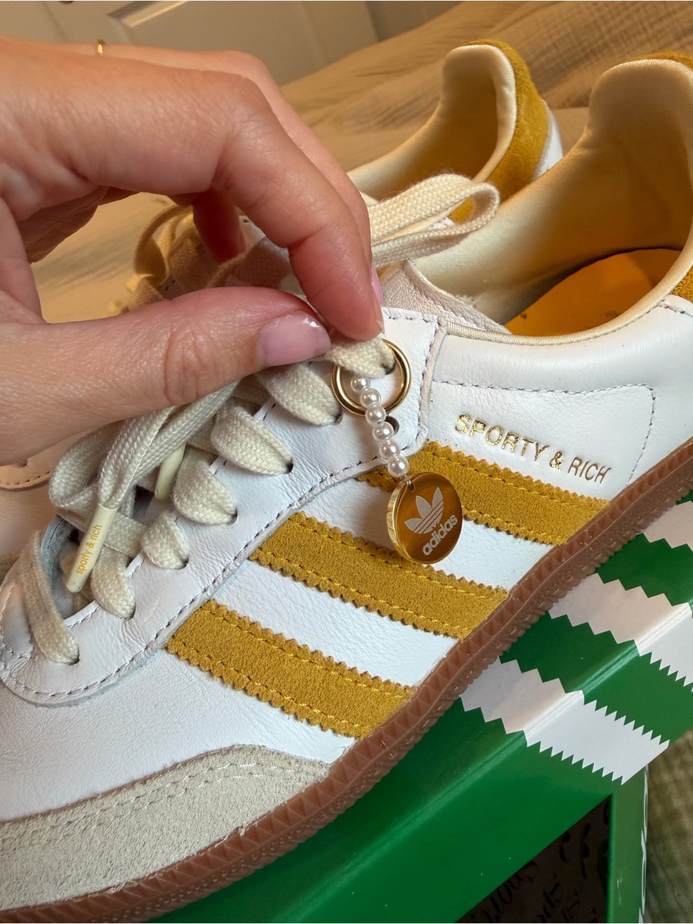 Sporty & Rich X Adidas Samba OG bold gold 5.5 mens/7 women’s - Picture 5 of 11